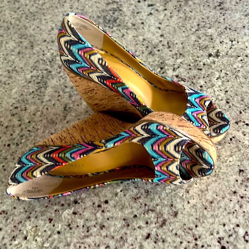 Peep toe wedges